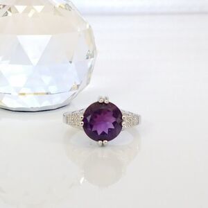 Amethyst 3 Carats Ring Size 7